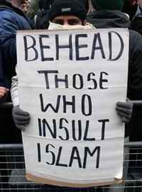 Sign-behead those who insult Islam
